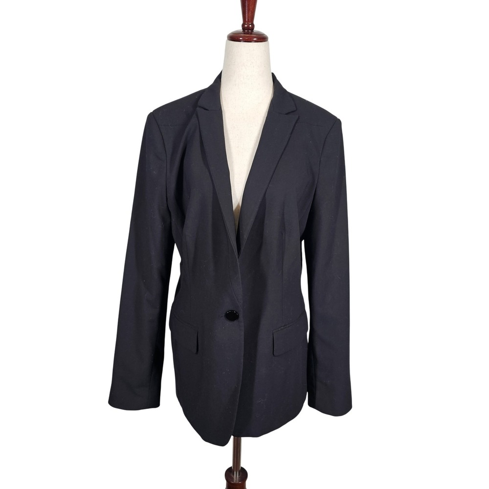 Calvin Klein Blazer Womens 12‎ One Button Suit Jacket Career Office Work Coat